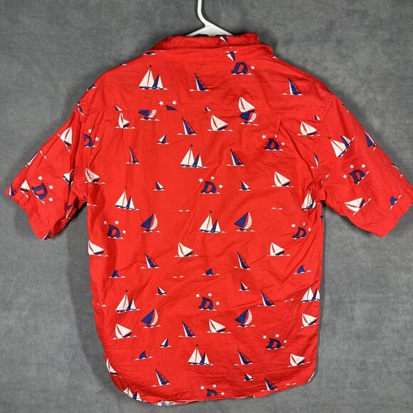 OF Odd Future Shirt Men's Medium Red Ship Print Cotton Short Sleeve Button-Up - Picture 6 of 6